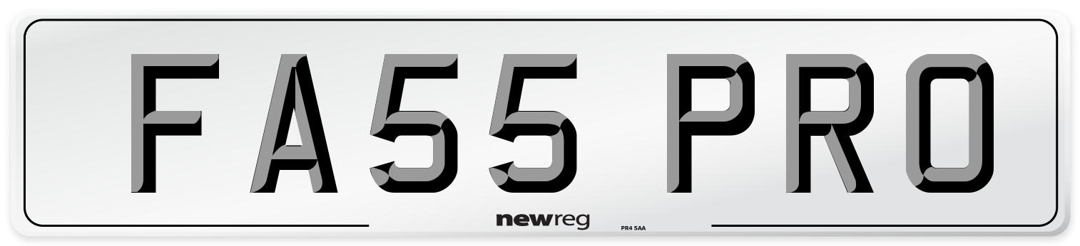 FA55 PRO Number Plate from New Reg
